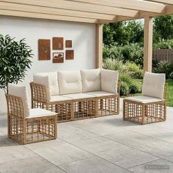 Ensemble de canap&eacute;s d'ext&eacute;rieur Naturel Polyester