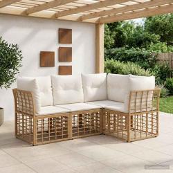 Ensemble de canap&eacute;s d'ext&eacute;rieur Naturel Polyester