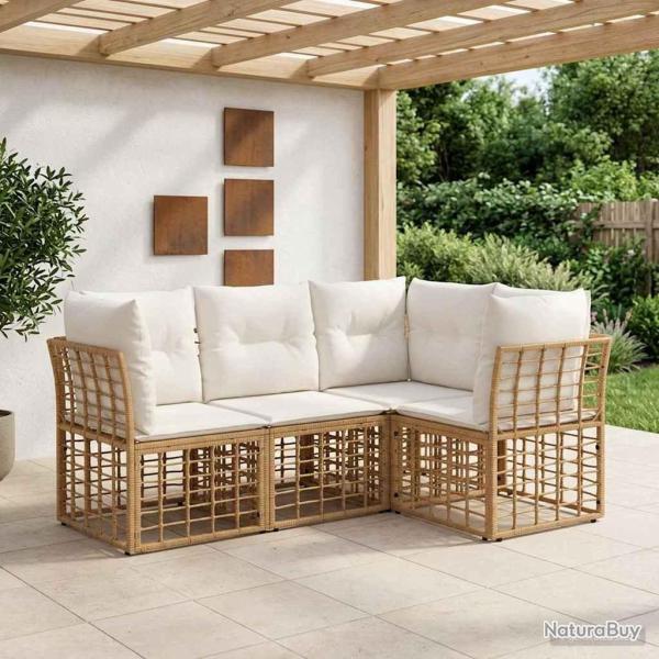 Ensemble de canap�s d'ext�rieur Naturel Polyester