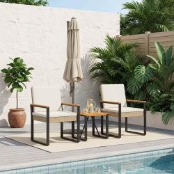 Ensemble de meubles d'ext&eacute;rieur 3 pcs Beige et blanc cr&egrave;me