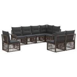 Ensemble de canap&eacute; de jardin 8 pcs Gris polyrotin
