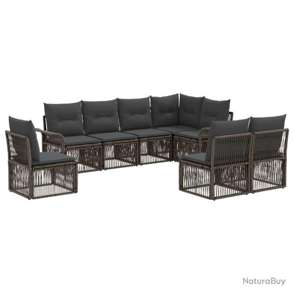 Ensemble de canap� de jardin 8 pcs Gris polyrotin