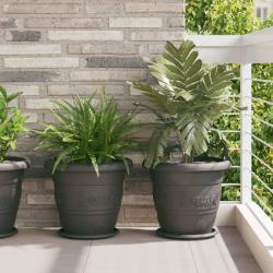 Pots de plantes 24 pcs Noir &Oslash; 39 x 32 cm Plastique