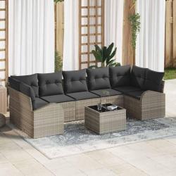 Ensemble de canap&eacute; de jardin 8 pcs Gris clair et gris fonc&eacute;