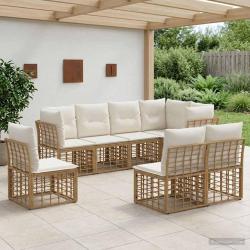 Ensemble de canap&eacute;s d'ext&eacute;rieur Naturel Polyester