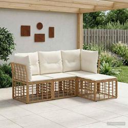 Ensemble de canap&eacute;s d'ext&eacute;rieur Naturel Polyester