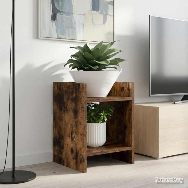 Support de Plante Ch�ne Fum� 30 x 30 x 40 cm Bois d'ing�nierie