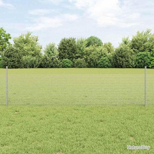 Cl�ture en fil soud� avec poteaux 10 x 0,5 m Acier galvanis�