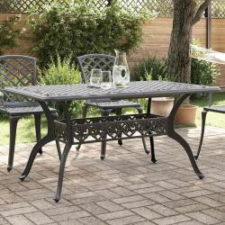 Table de jardin noir 150x90x72 cm aluminium coul&eacute;