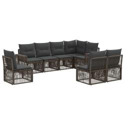 Ensemble de canap&eacute; de jardin 8 pcs Gris et Gris fonc&eacute; polyrotin