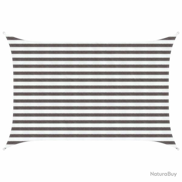 Voile d'ombre Gris clair et blanc 2 x 3 m HDPE