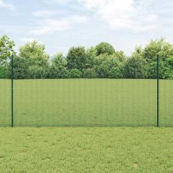 Cl&ocirc;ture en fil soud&eacute; avec poteaux 50 x 1,2 m Vert Maille