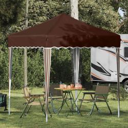 Tente de f&ecirc;te pop-up 195 x 195 x 245 cm Marron Tissu Oxford