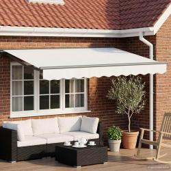 Auvent r&eacute;tractable &eacute;lectrique Blanc et anthracite 3 x 2,5 m