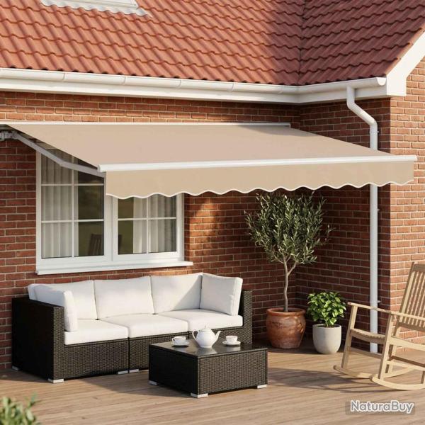 Auvent r�tractable �lectrique Beige et blanc 3 x 2,5 m