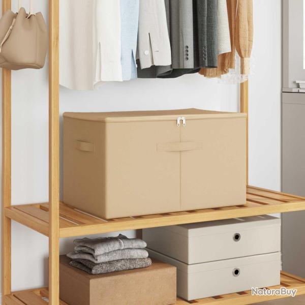 Bo�te de rangement 24 pcs Cr�me 55 x 35 x 32 cm Tissu intiss�