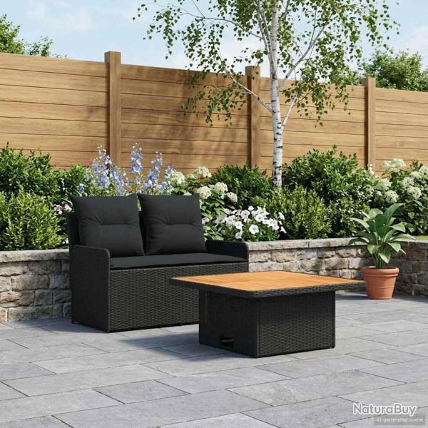 Canap� de jardin avec accoudoirs et table relevable 2 Pi�ce