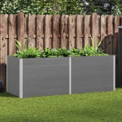 Lit sur&eacute;lev&eacute; de jardin 250x100x91 cm WPC Gris