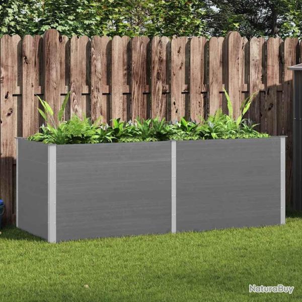 Lit sur�lev� de jardin 250x100x91 cm WPC Gris