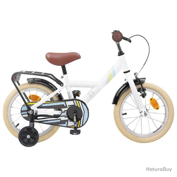 V�lo pour Enfants 14 Pouces pour les 3-5 ans Blanc