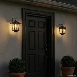 Lampe Murale 2 pc Noir 19 x 14 x 25 cm Acier inoxydable et ABS