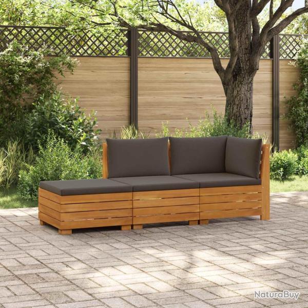 Ensemble de canap�s d'ext�rieur avec coussin 3 Pi�ce Marron
