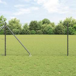 Cl&ocirc;ture hexagonale avec poteau 25 x 1 m Acier recouvert de PVC