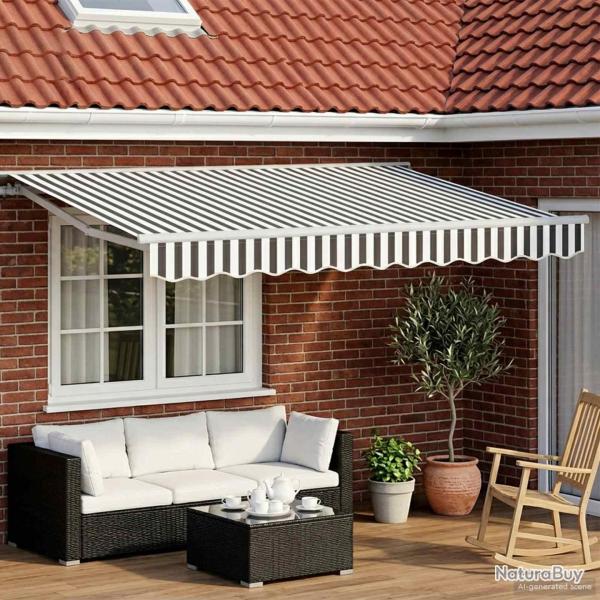 Auvent r�tractable �lectrique Anthracite et blanc 3 x 2,5 m