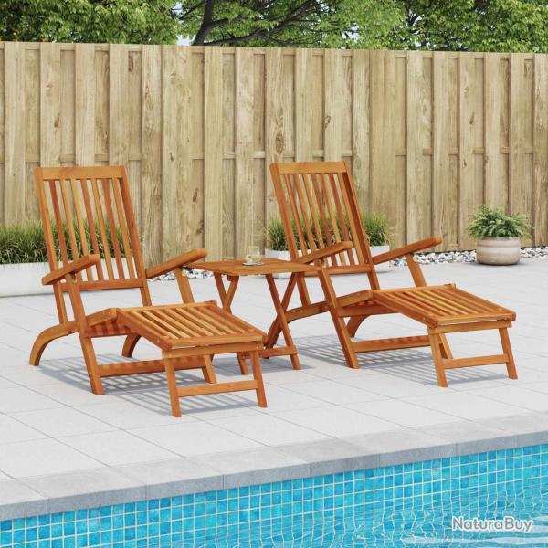 Chaise longue inclinable et pliable 2 pcs 55 x 146 x 91 cm