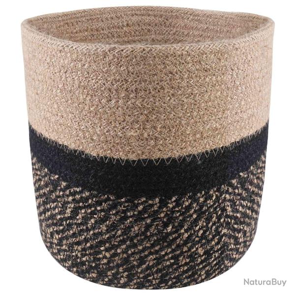 Ensemble de Pots � Plantes 2 pcs Naturel et noir � 21 x 21 cm