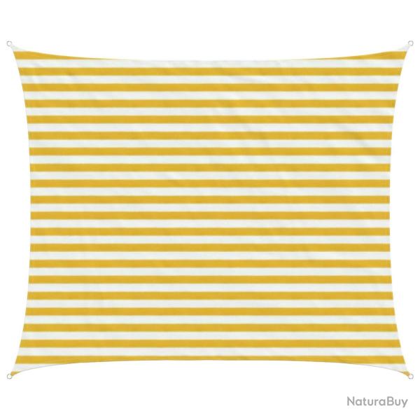Voile d'ombre Jaune et blanc 2,5 x 4 m HDPE