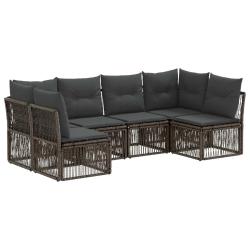 Ensemble de canap&eacute; de jardin 6 pcs Gris polyrotin
