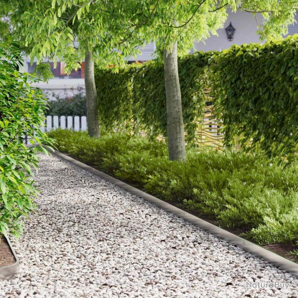 Bordure de Pelouse 10 pcs 103 x 10 cm Acier Argent�