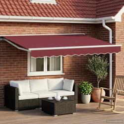 Auvent r&eacute;tractable &eacute;lectrique Bourgogne et Blanc 3 x 2,5 m