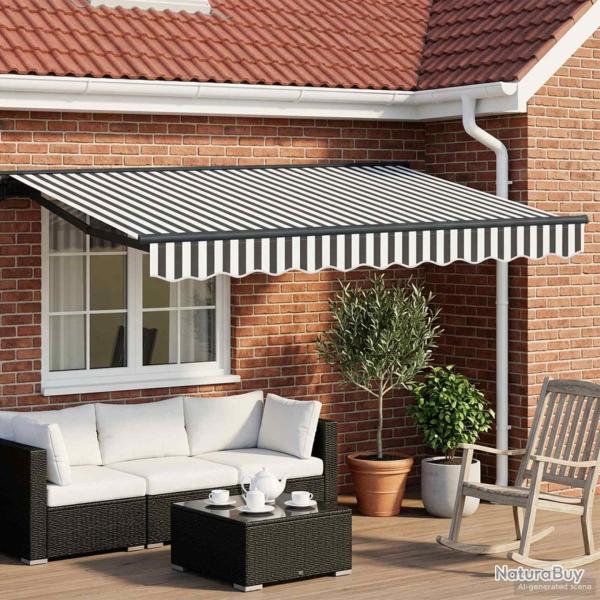 Auvent r�tractable �lectrique Anthracite et blanc 3 x 2,5 m