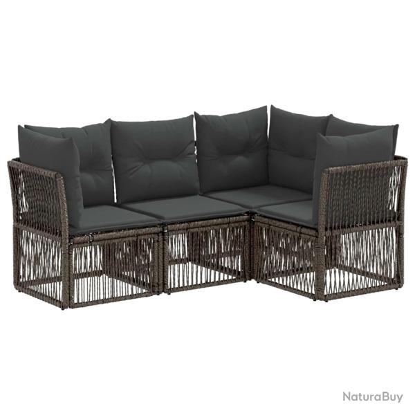 Ensemble de canap� de jardin 4 pcs Gris polyrotin