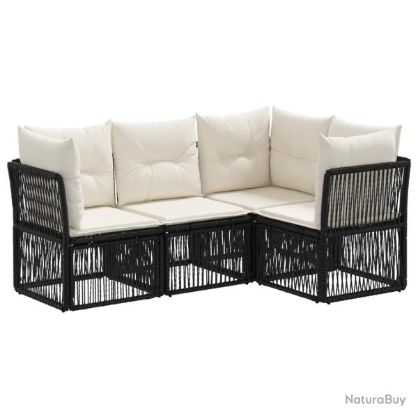 Ensemble de canap� de jardin 4 pcs Noir polyrotin