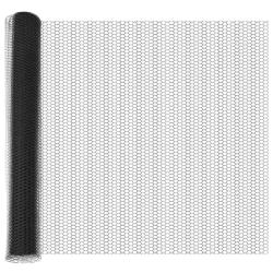 Cl&ocirc;ture hexagonale avec poteau 25 x 1,4 m Gris Maille