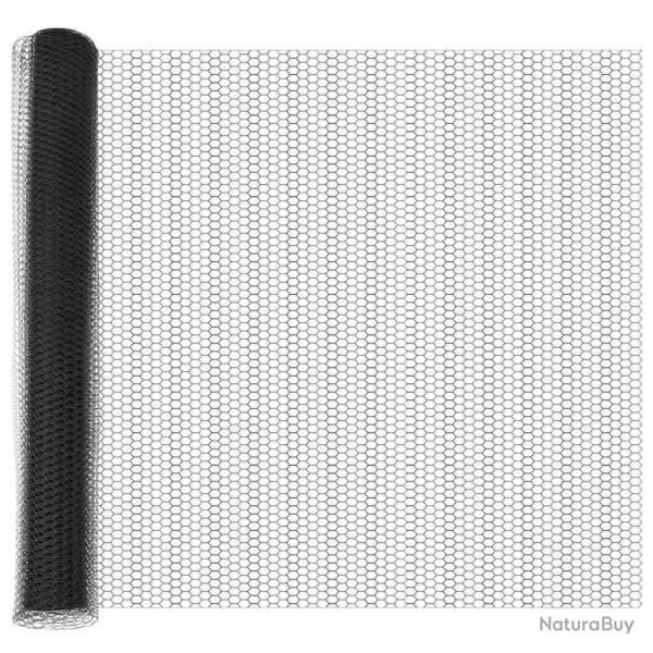 Cl�ture hexagonale avec poteau 25 x 1,4 m Gris Maille