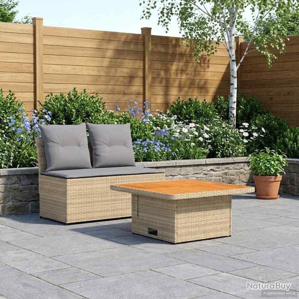 2 Pi�ce Canap� du milieu de jardin avec table relevable