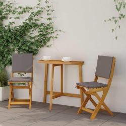 Chaises de bistrot d'ext&eacute;rieur 2 pcs Gris fonc&eacute;