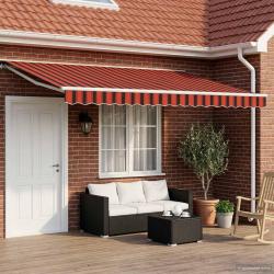 Cadre de store manuel avec LEDs Orange, Noir et Blanc 5 x 3 m