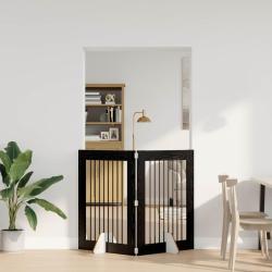 Porte de chien pliable avec supports 2 pcs Ch&ecirc;ne noir 160,5 cm