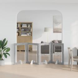 Porte de chien pliable avec supports 4 pcs Sonoma gris 321 cm