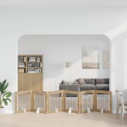 Porte de chien pliable avec supports 6 pcs Ch&ecirc;ne artisanal