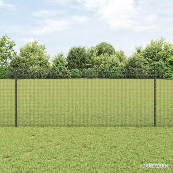 Cl�ture en fil soud� avec poteaux 10 x 1 m Acier galvanis� Gris