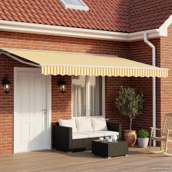 Cadre de store manuel avec LEDs Jaune et blanc 4,5 &times; 3,5 m