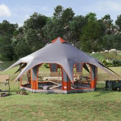 Tente familiale Gris et orange 5 personnes