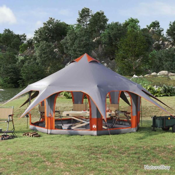 Tente familiale Gris et orange 5 personnes
