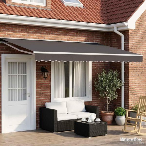 Cadre de store manuel avec LEDs Blanc, Gris, Anthracite 5 x 3 m